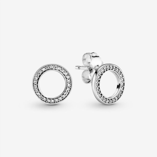 Sparkling Circle Stud Earrings Pandora Sterling Silver